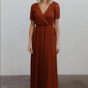 Baltic Born Venice Rust Lace Maxi Dress / Small